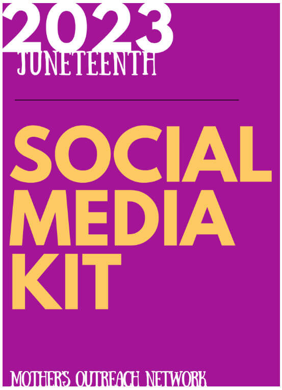 Magenta graphic with 2023 Juneteenth Social Media Kit wording.