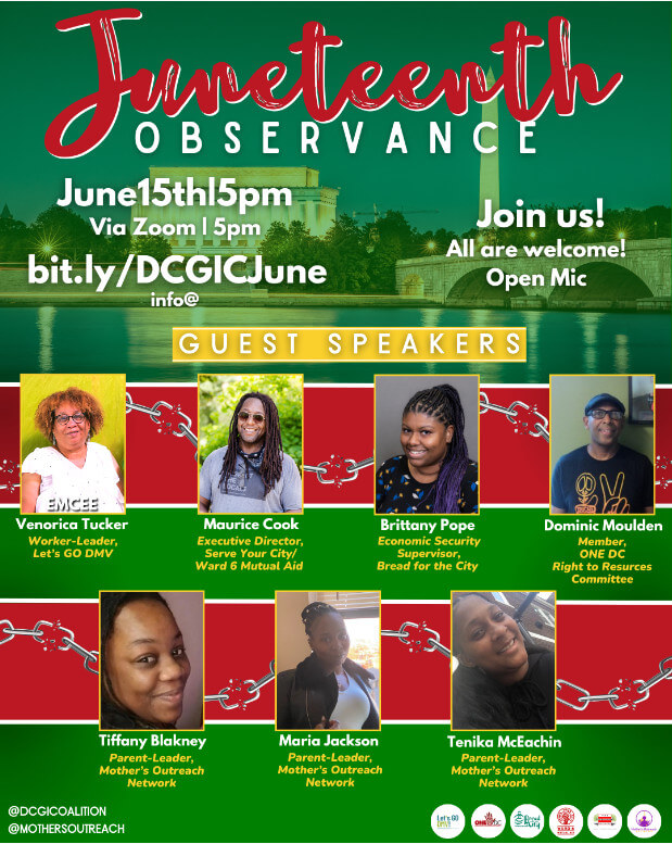 Flyer for Juneteenth celebration.