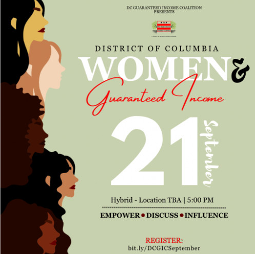 DC Women and Guaranteed Income meeting flyer