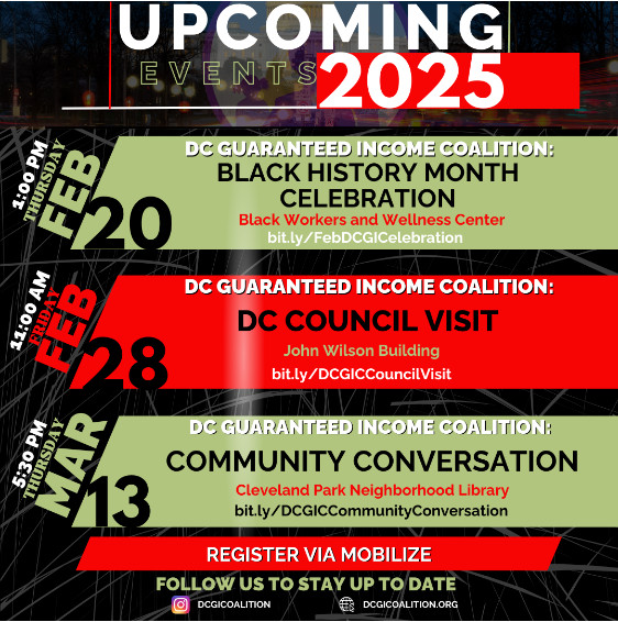 Graphic for 2025 February and March events.