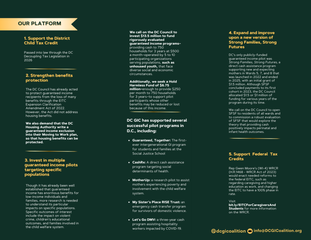 DC Guaranteed Income Coalition Platform 2026 Page 2